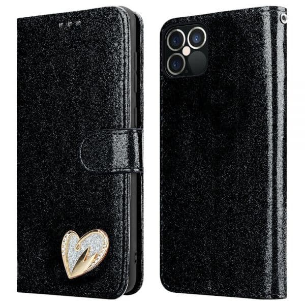 Galaxy S9 Plus Wallet Heart Shiny Case