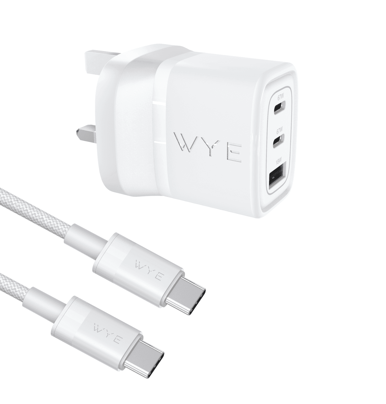 67W Multi-Port Laptop & Mobile Phone Charging Kit with USB-C to USB-C Cable (GaN III)