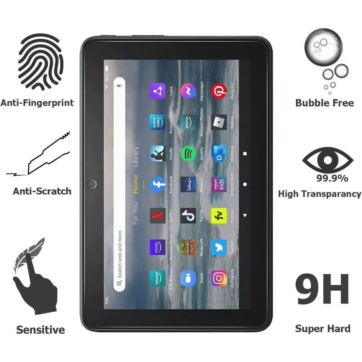Kindle Fire 8'' 2022 Tempered Glass