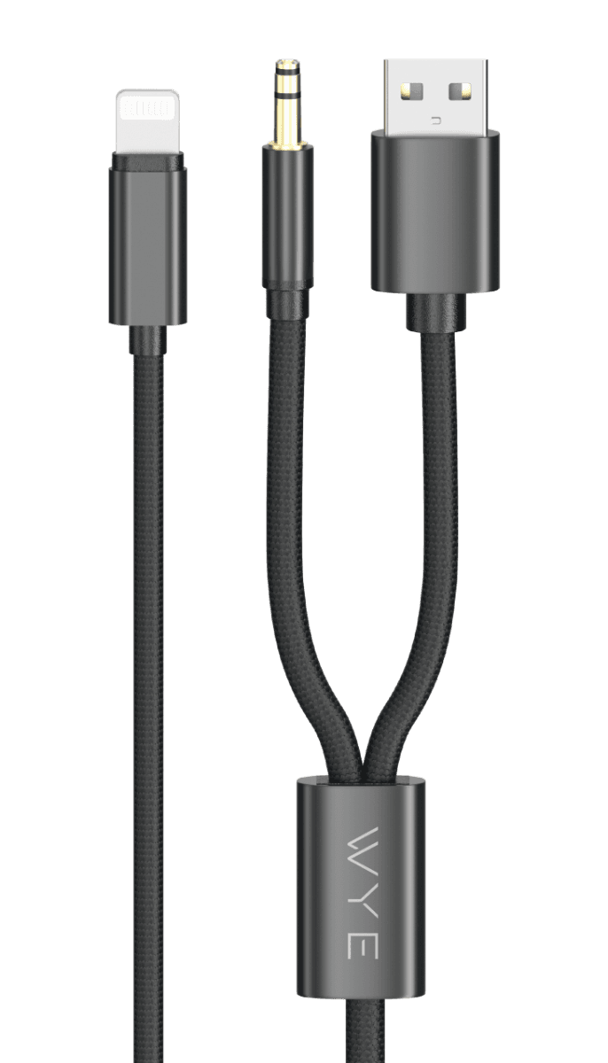 8-PIN TO USB-A & 3.5mm AUX CABLE