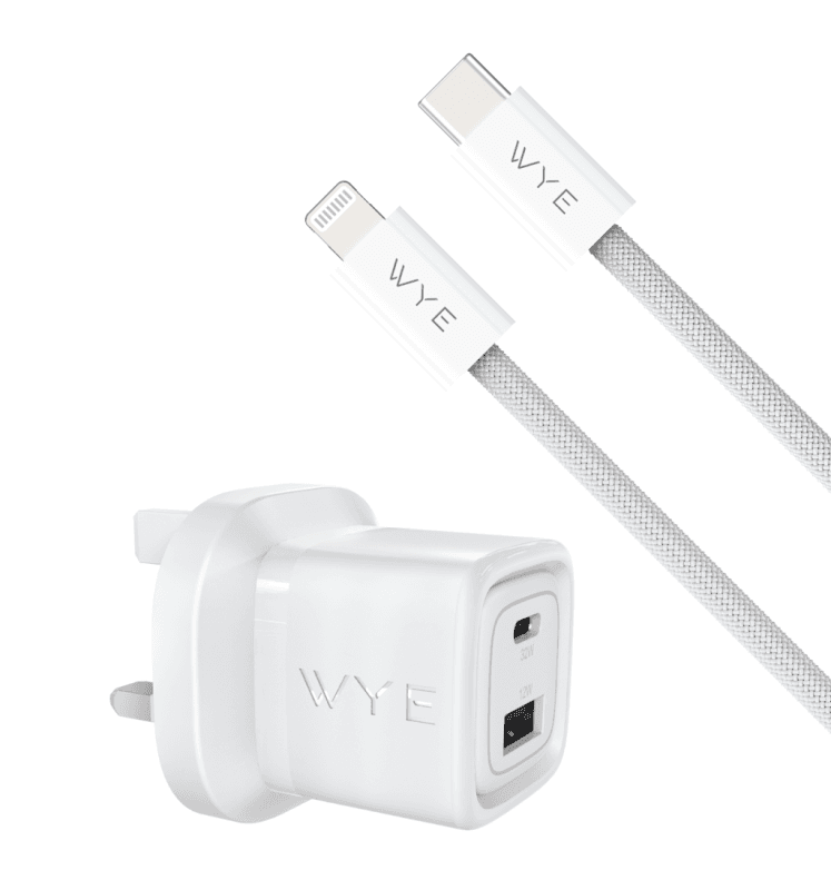 32W Dual Port USB-C & USB-A Charging Kit With USB-C to 8-Pin Cable (Gan III)