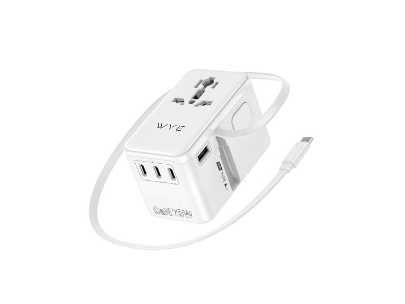 TA15 70W Any Port Universal Travel Adapter with Retractable Cable