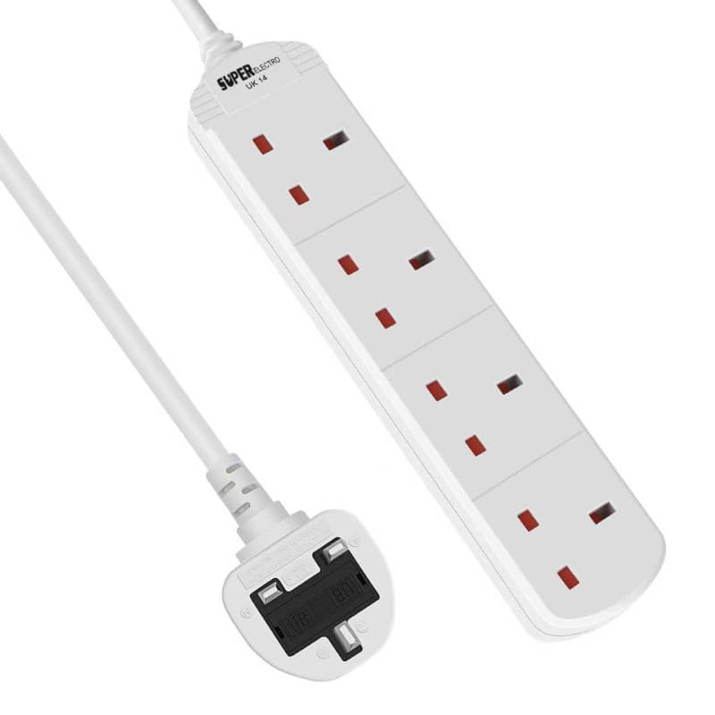 4-Way Extension Lead with 3m Power Cable