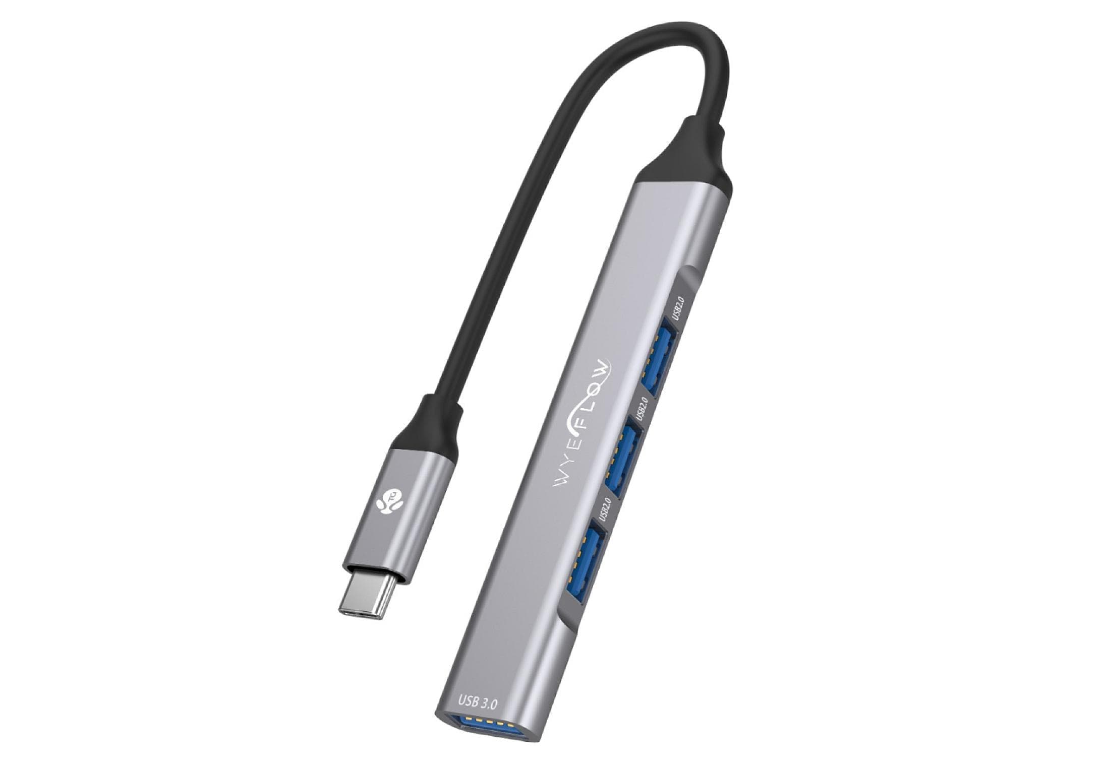 WYEFLOW 3.0 (5 Gbps) Ultra Slim Multi USB Hub with USB-C Connector 10 Times Faster than USB 2.0